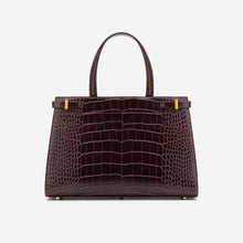 Load image into Gallery viewer, Alexandra Satchel Bag- Brown Croc
