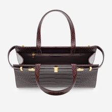 Load image into Gallery viewer, Alexandra Satchel Bag- Brown Croc
